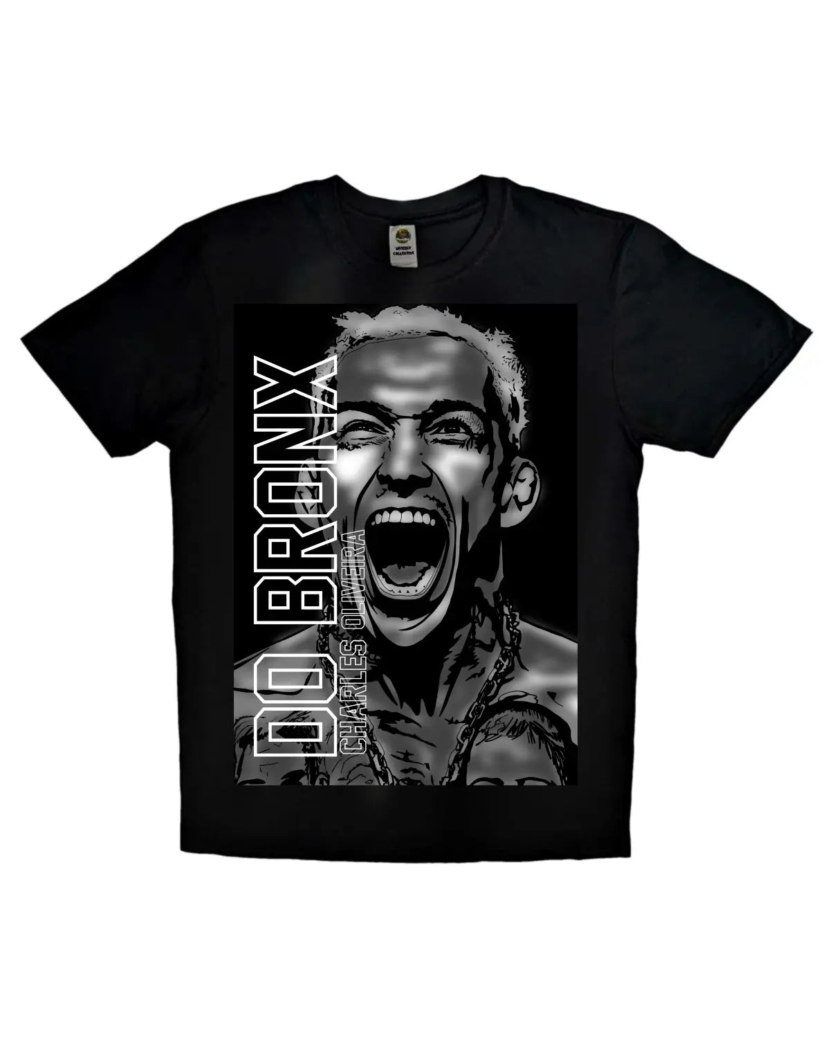 Charles “do Bronx” Oliveira T-shirt featuring a bold graphic tribute to the former UFC lightweight champion, Brazilian MMA legend, and submission artist, designed for unisex adults by GrizzlyGFX.