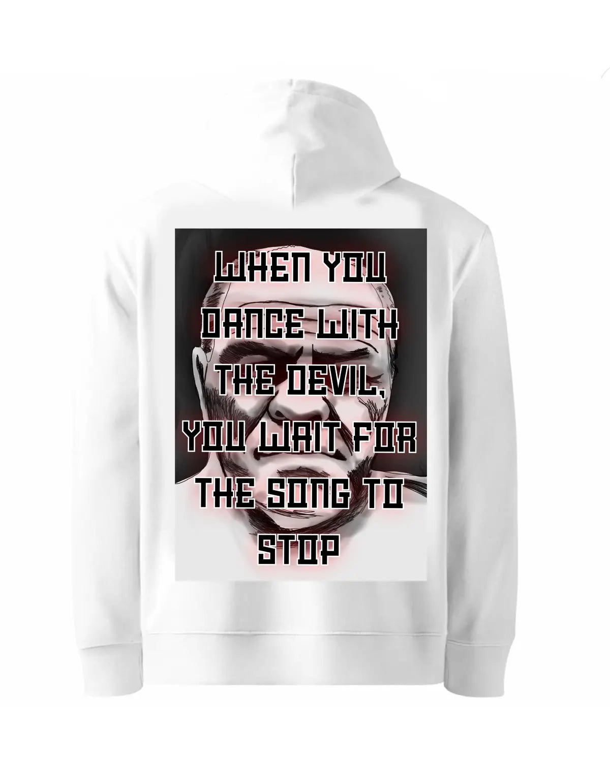 Black or white unisex hoodie with Lenny McLean quote “When you dance with the devil, you wait for the song to stop” – GrizzlyGFX bare-knuckle boxing tribute
