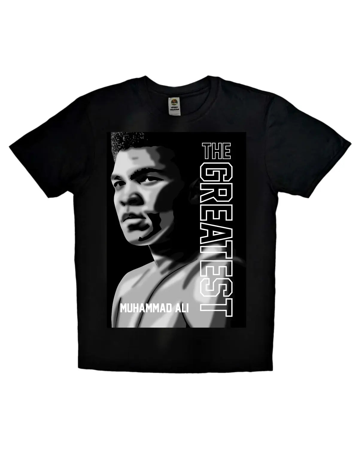 Black or white Muhammad Ali T-shirt by GrizzlyGFX – unisex adult boxing tribute design