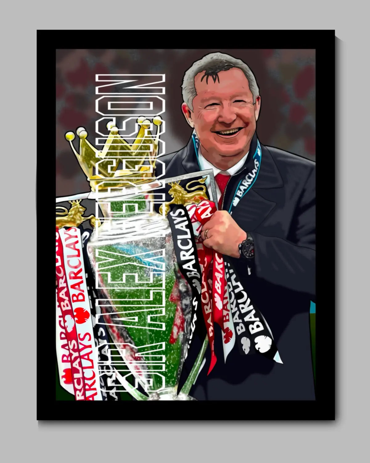24″×36″ Framed Canvas – Sir Alex Ferguson Manchester United Wall Art