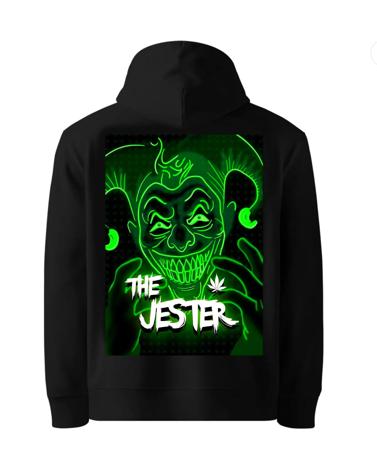 The Jester Weed-Inspired Hoodie – GrizzlySlapz Artwork | Unisex Black or White Pullover