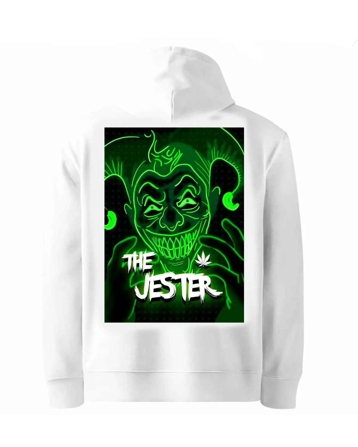 The Jester Weed-Inspired Hoodie – GrizzlySlapz Artwork | Unisex Black or White Pullover