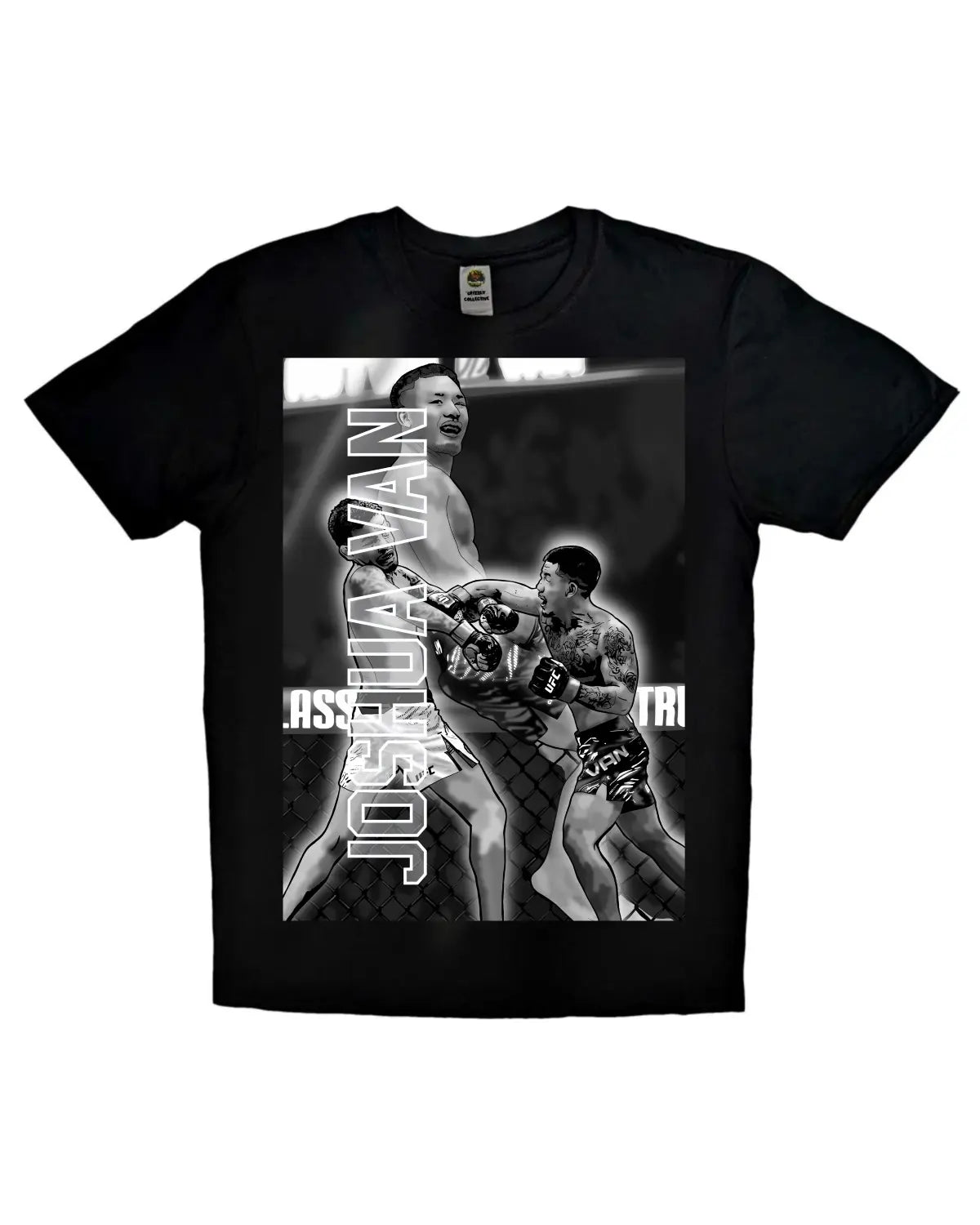 Joshua Van Monochrome UFC Artwork T-Shirt – GrizzlyGFX Design | Adult Unisex Black or White