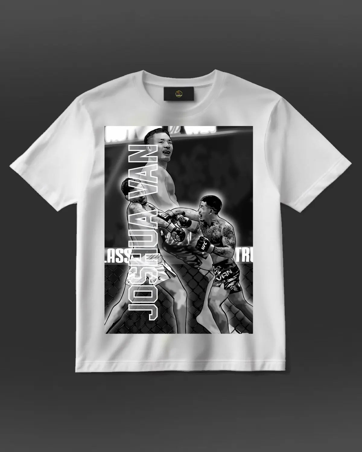 Joshua Van Monochrome UFC Artwork T-Shirt – GrizzlyGFX Design | Adult Unisex Black or White