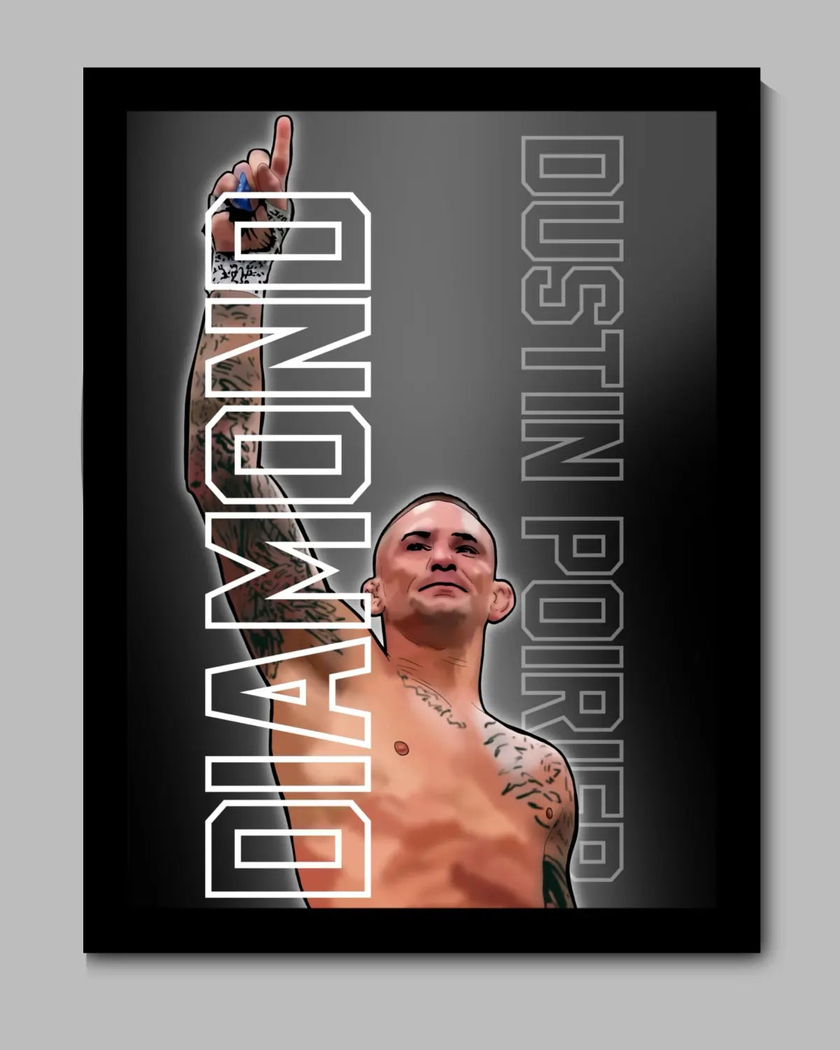 Large Framed Canvas (24x36”) – Dustin “The Diamond” Poirier UFC Legend Wall Art by GrizzlyGFX