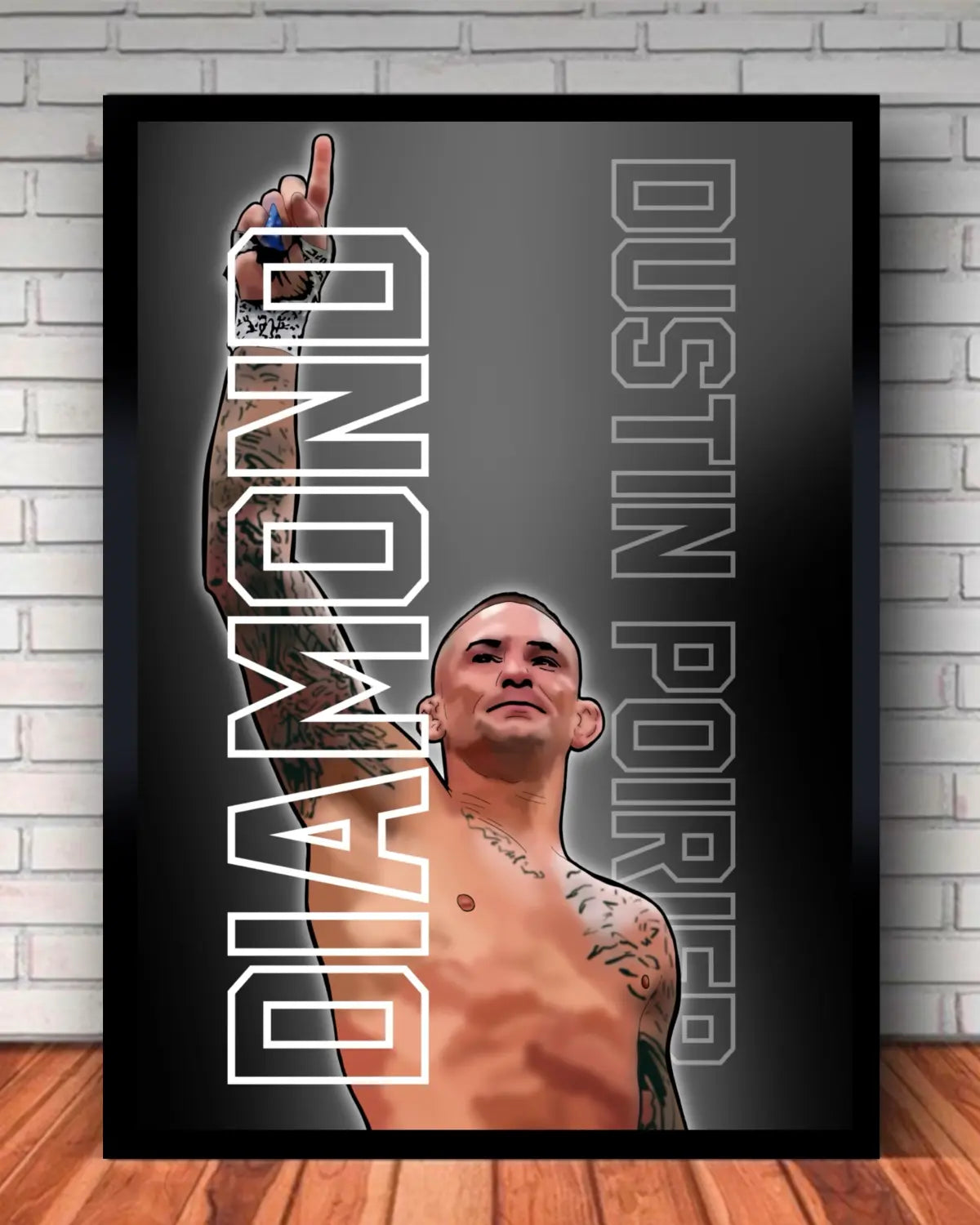 Large Framed Canvas (24x36”) – Dustin “The Diamond” Poirier UFC Legend Wall Art by GrizzlyGFX