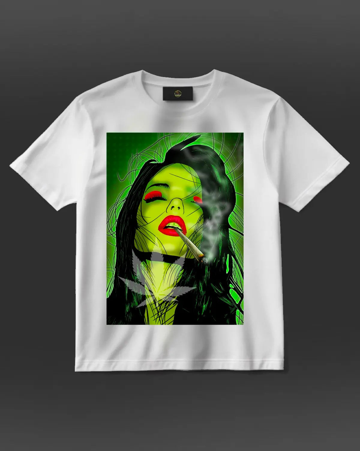 Stoner Girl Smoking a Spliff – T-Shirt by GrizzlySlapz