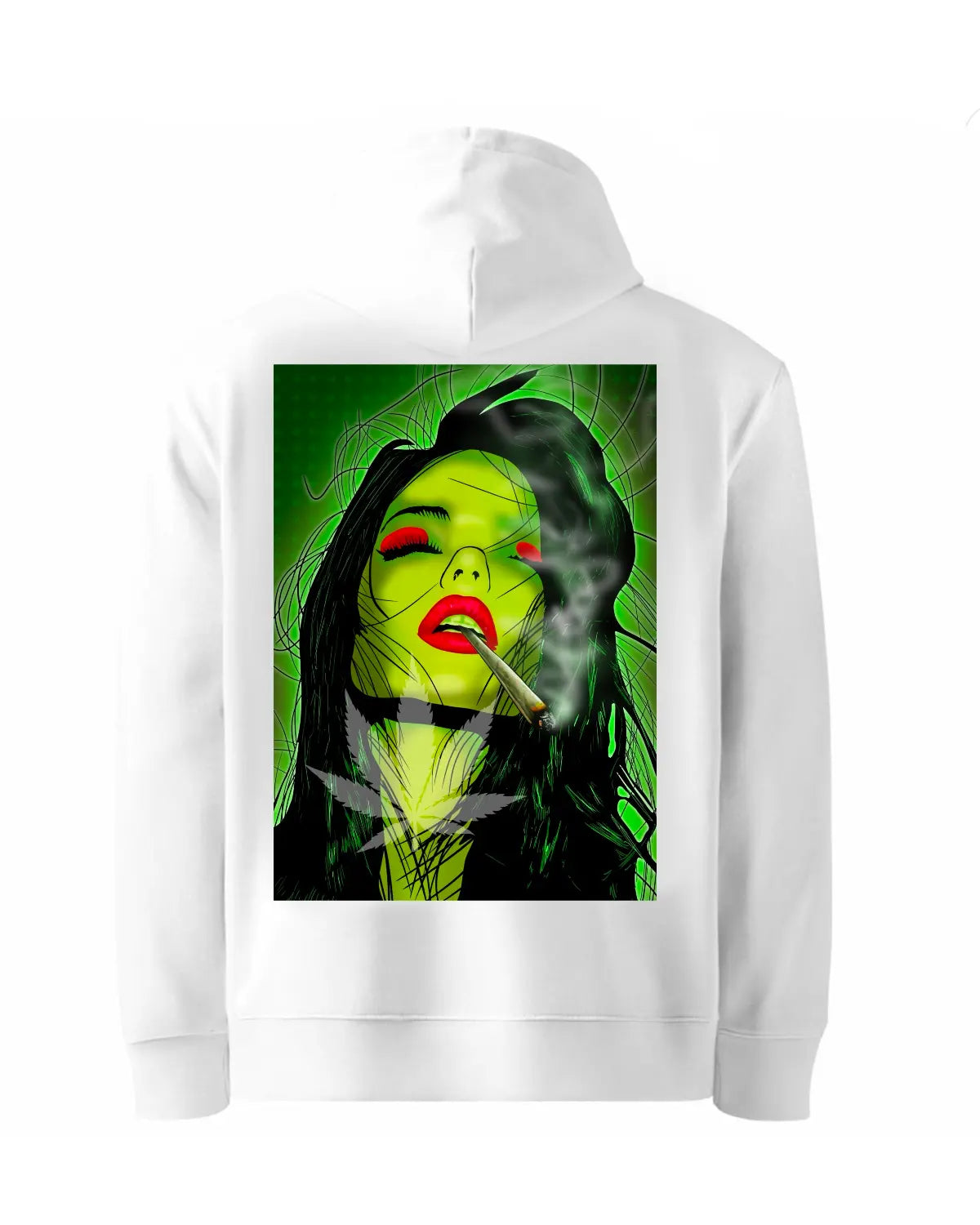 Stoner Girl Smoking a Spliff – Hoodie by GrizzlySlapz