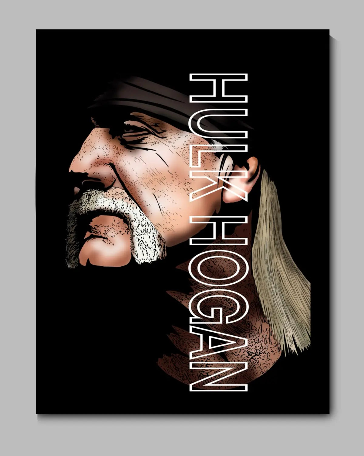 Hulk Hogan Tribute – 24x36” Black Framed Canvas (Large) by GrizzlyGFX