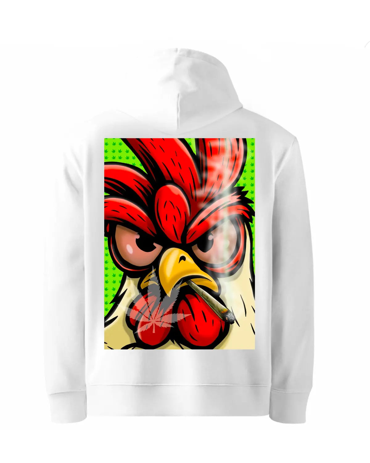 Stoned Rooster Hoodie by GrizzlySlapz — Adult Unisex (Black or White)