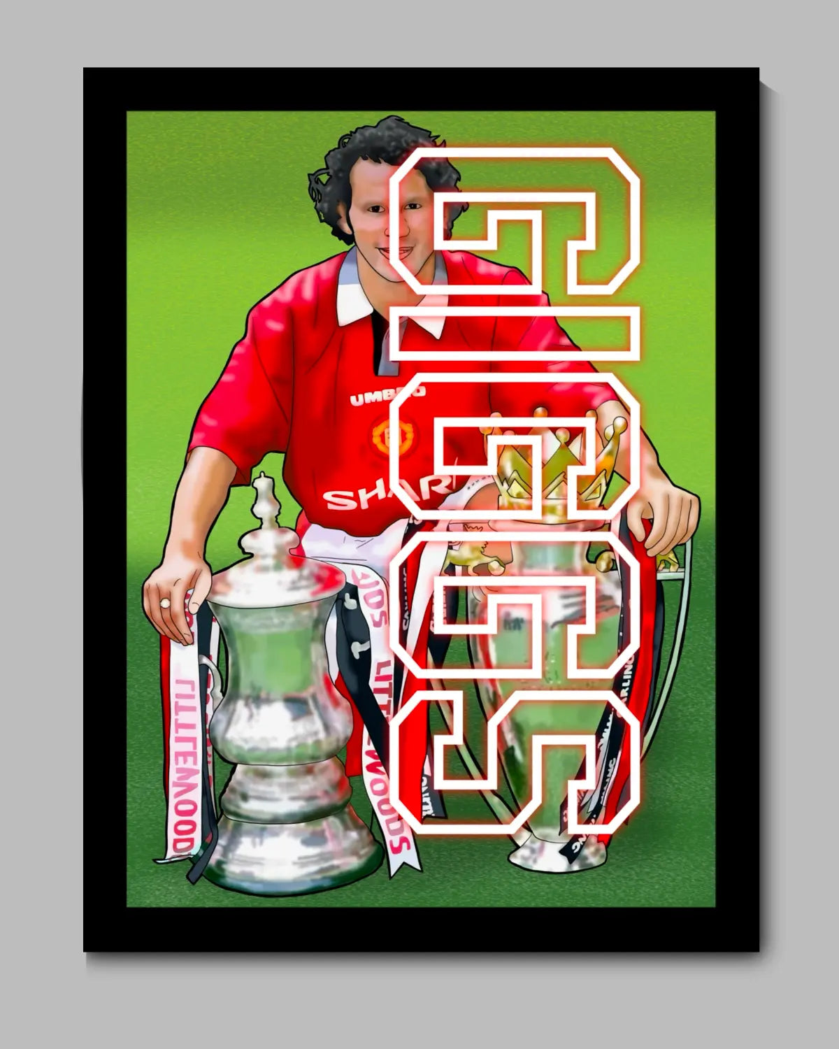 Ryan Giggs 1995/96 United Legend – Large Framed Canvas (24x36”) | Ultimate Throwback Wall Art by GrizzlyGFX