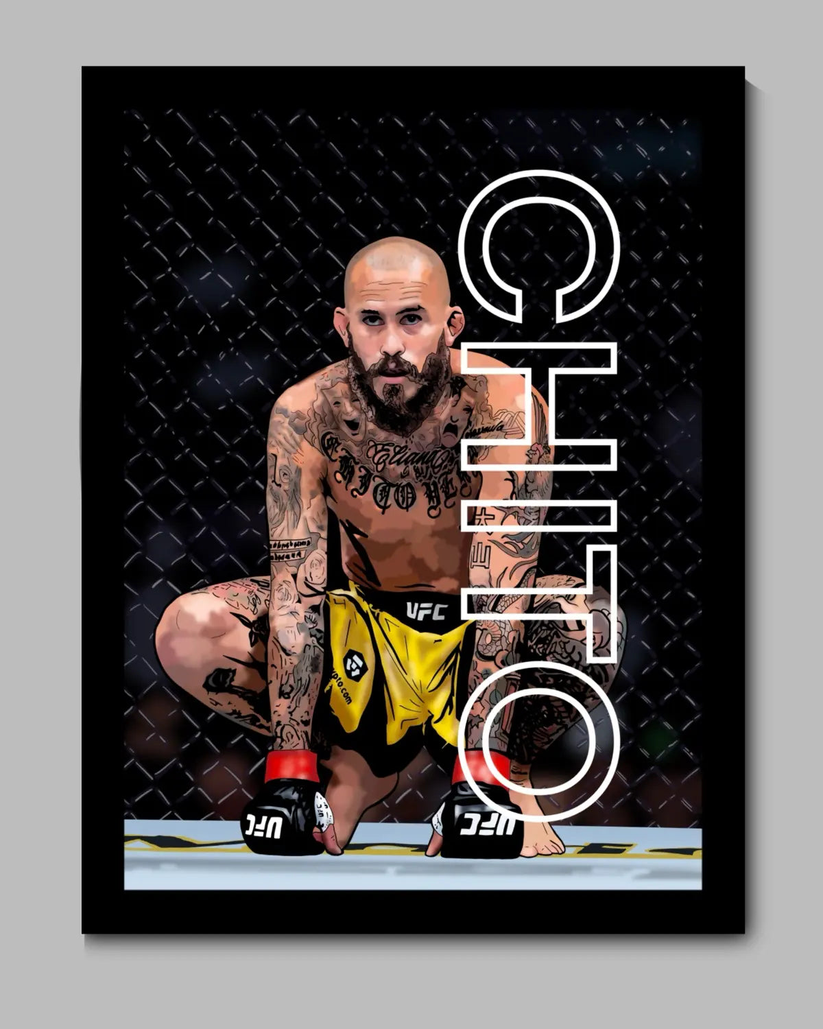 Marlon “Chito” Vera UFC Bantamweight Ecuadorian MMA Master Large Framed Canvas 24x36 – By GrizzlyGFX