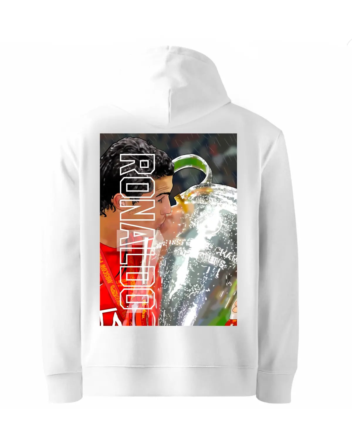 Cristiano Ronaldo Champions League 2008 Manchester United Winners Hoodie by GrizzlyGFX – Black or White Adults Unisex