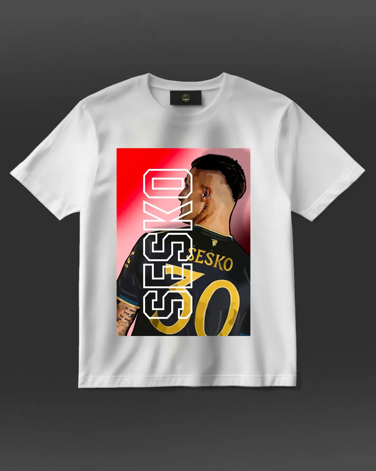 Benjamin Šeško Manchester United T-Shirt | New Striker Football Fan Shirt by GrizzlyGFX | Adults Unisex Black or White