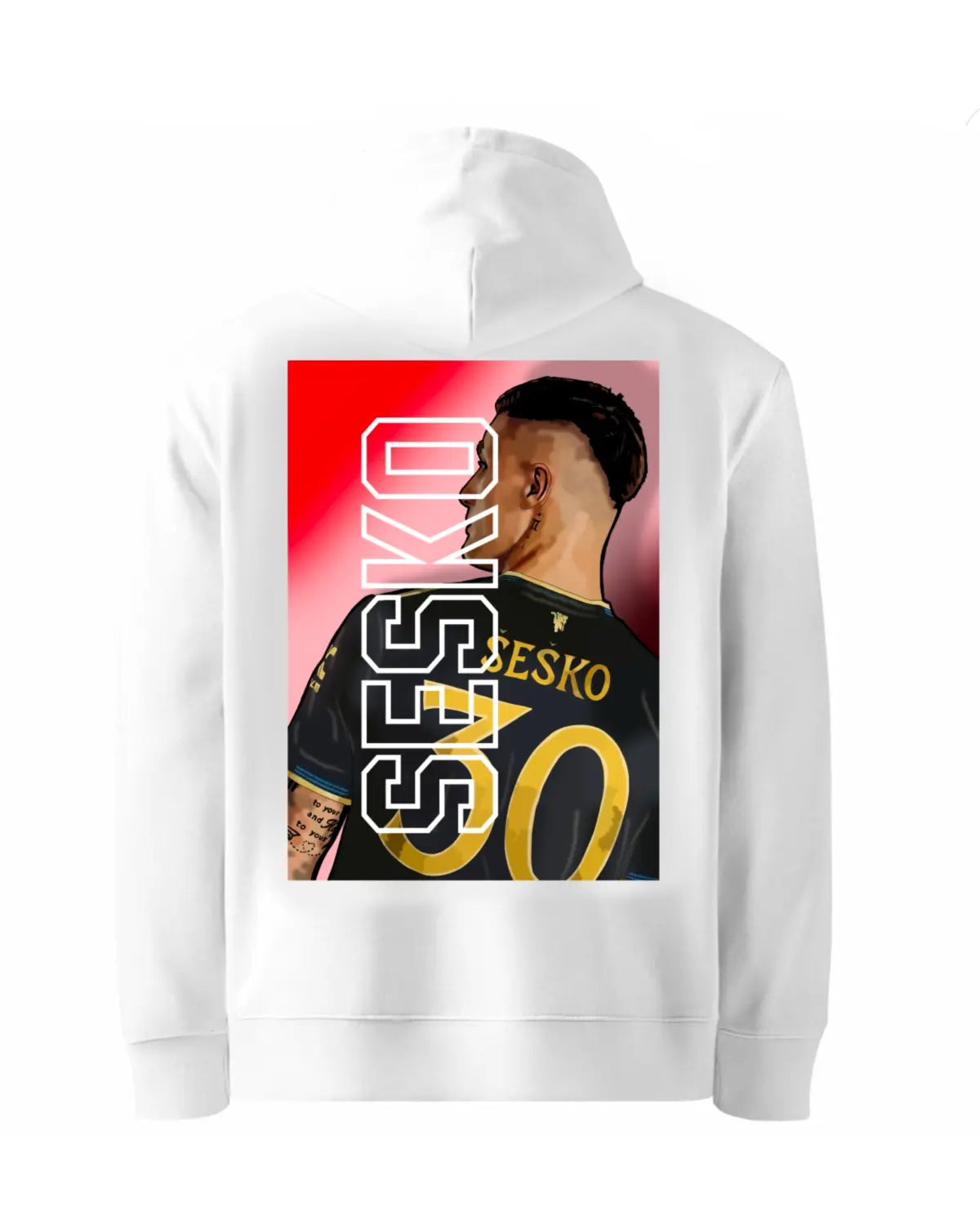 Benjamin Šeško Manchester United Hoodie | New Striker Football Fan Pullover by GrizzlyGFX | Adults Unisex Black or White