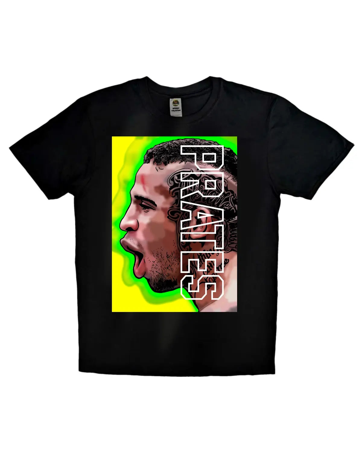 Carlos Prates MMA T-Shirt | The Fighting Nerds Welterweight Prodigy | Black or White Adults Unisex Tee by GrizzlyGFX