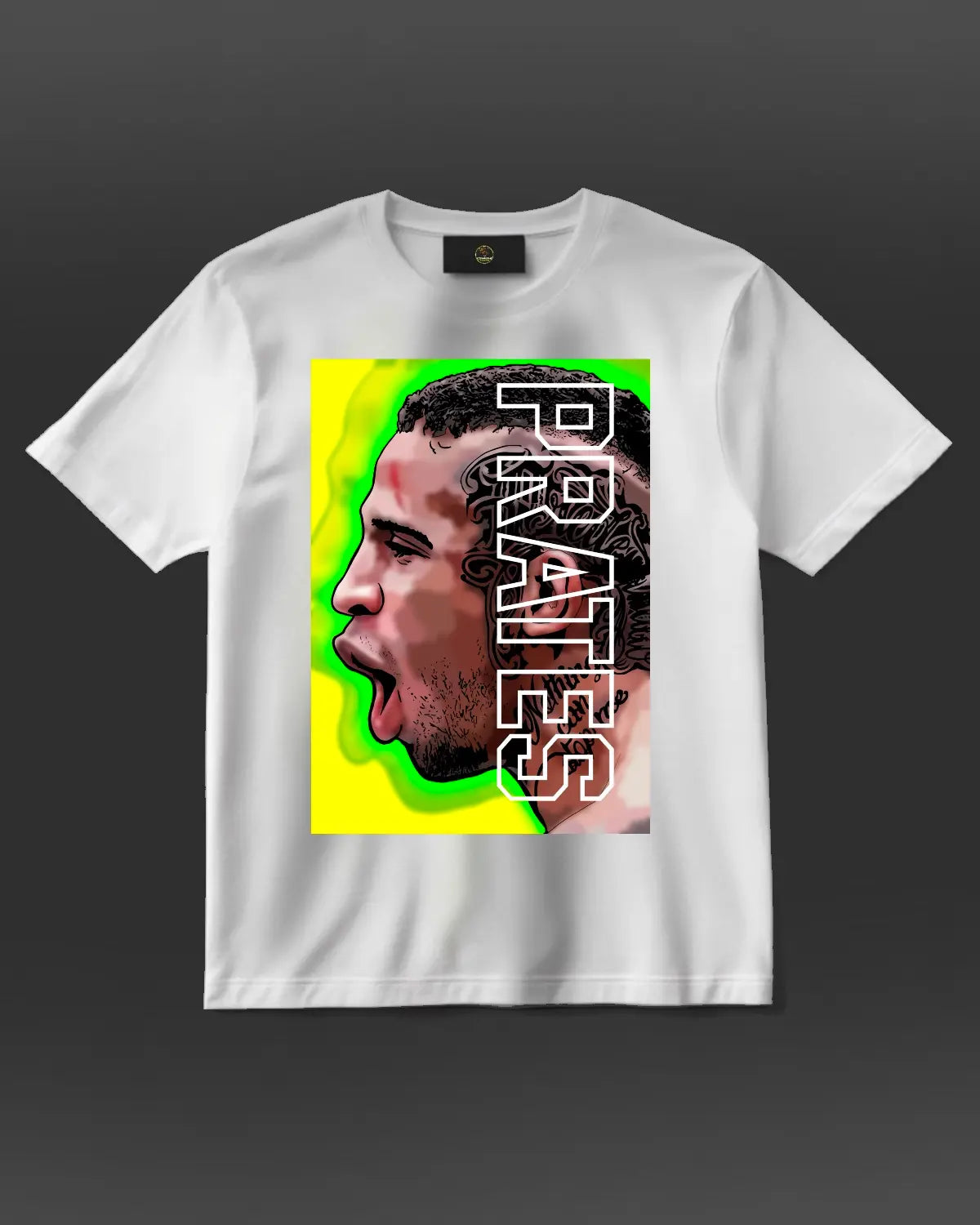 Carlos Prates MMA T-Shirt | The Fighting Nerds Welterweight Prodigy | Black or White Adults Unisex Tee by GrizzlyGFX
