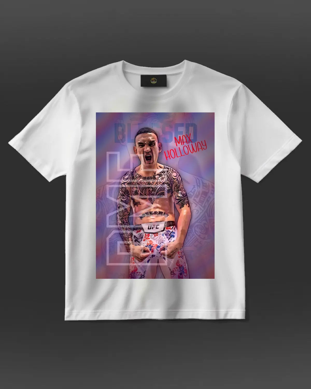 Max Holloway “Blessed” BMF UFC T-Shirt | Hawaiian MMA Legend | Adults Unisex Black or White XS-XXL by GrizzlyGFX