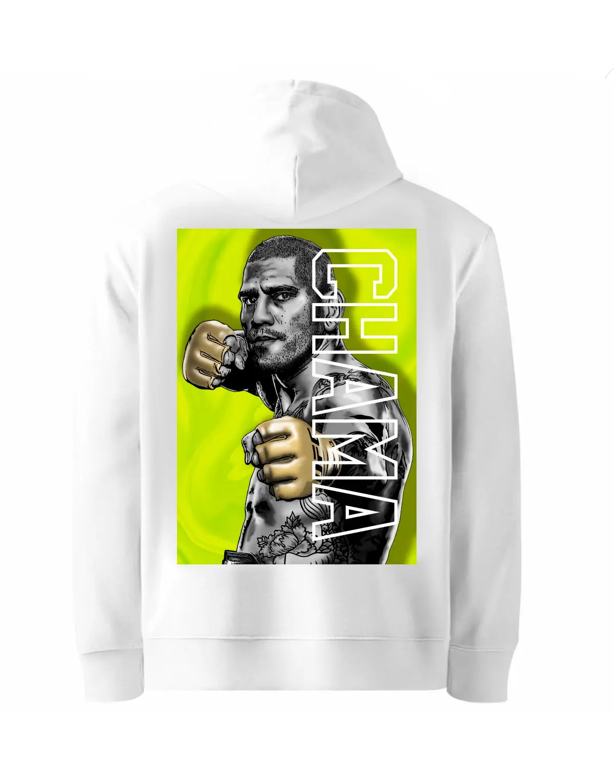 Alex “Poatan” Pereira CHAMA AND NEW Hoodie | UFC Light Heavyweight Champion 2025 | GrizzlyGFX MMA Hoodie White