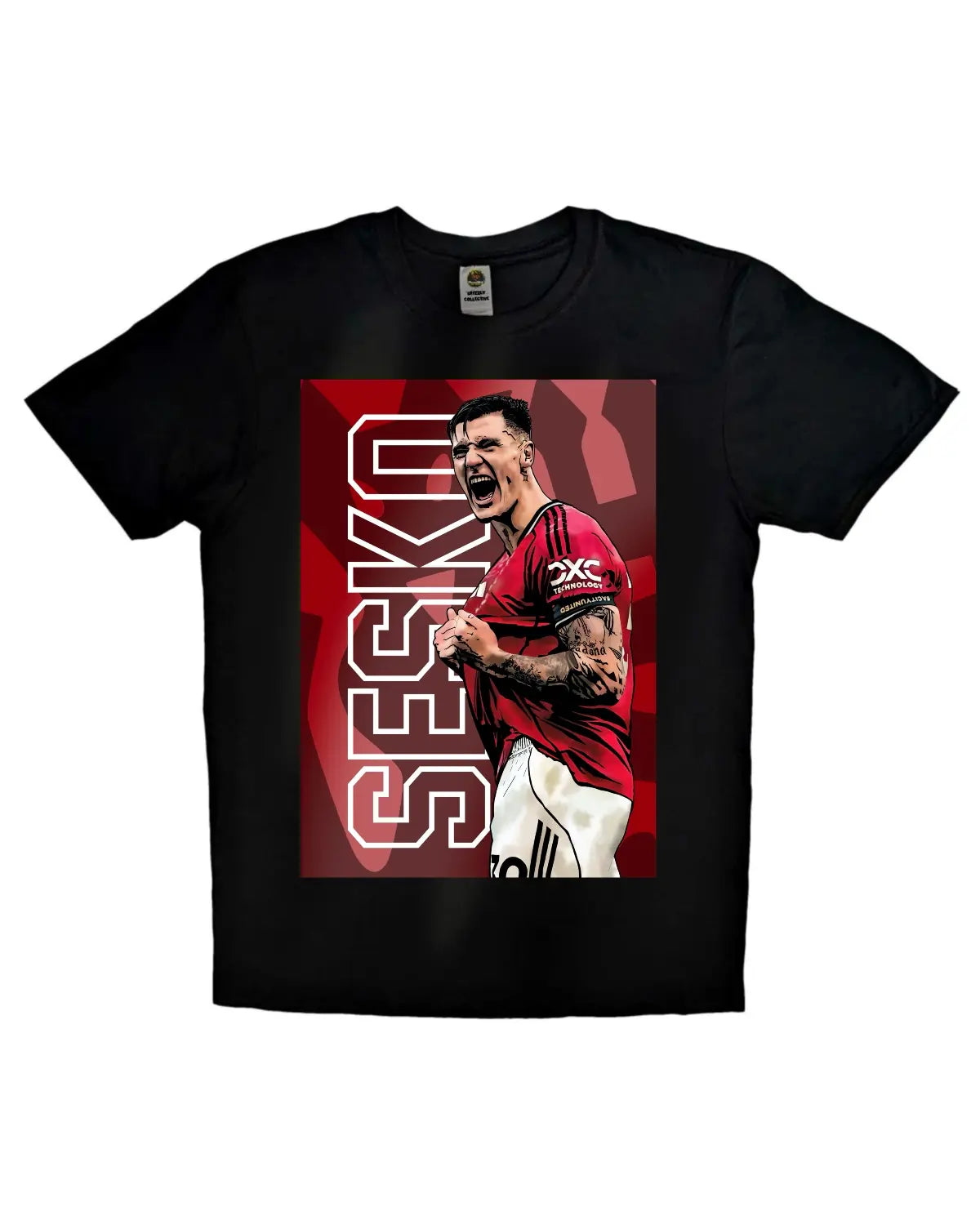 Benjamin Šeško Manchester United T-Shirt | GrizzlyGFX Football Design | New Striker Phenom | Adults Unisex XS to XXL