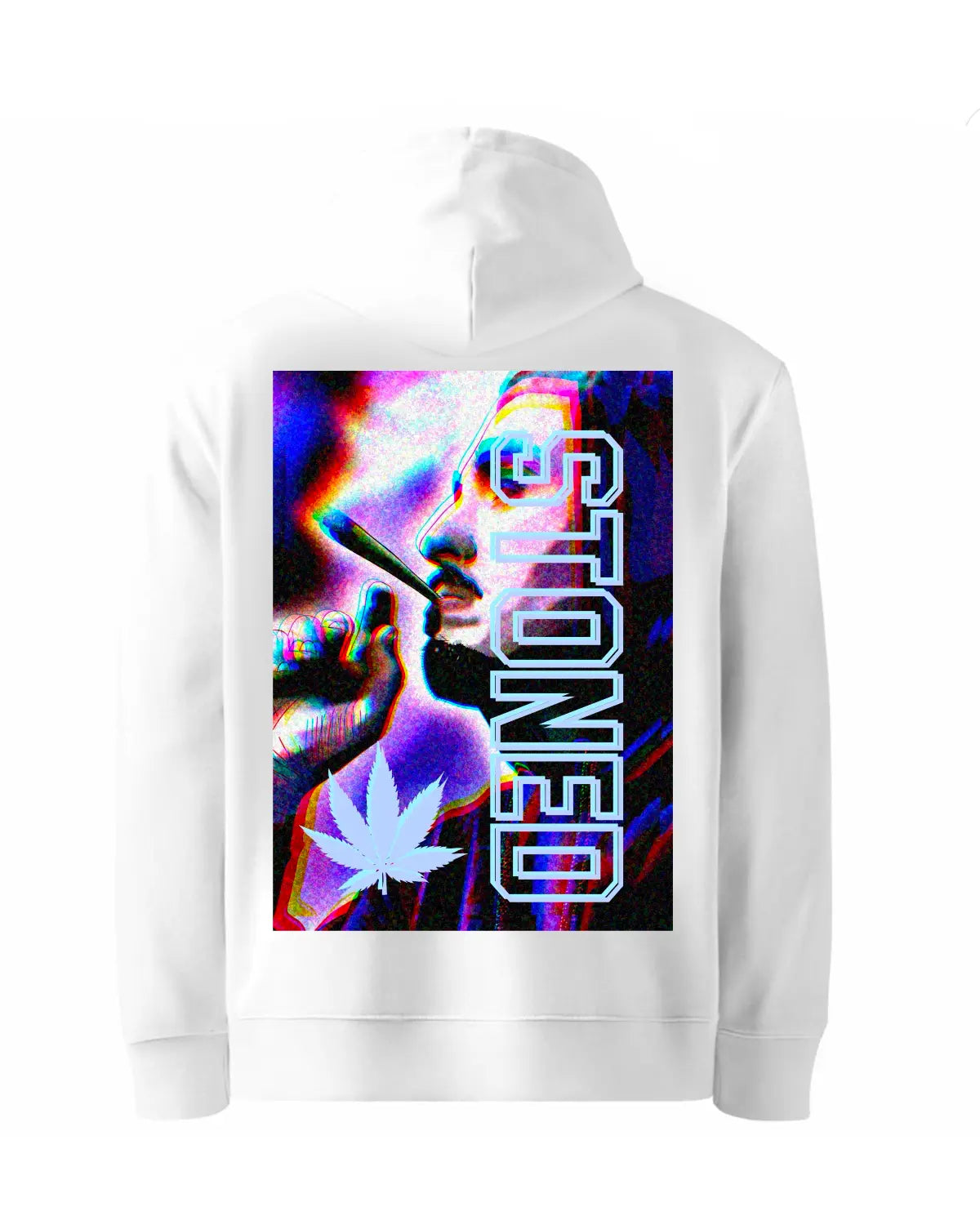 STONED – 3D Eye Illusion Hooded Man Smoking Hoodie | GrizzlySlapz