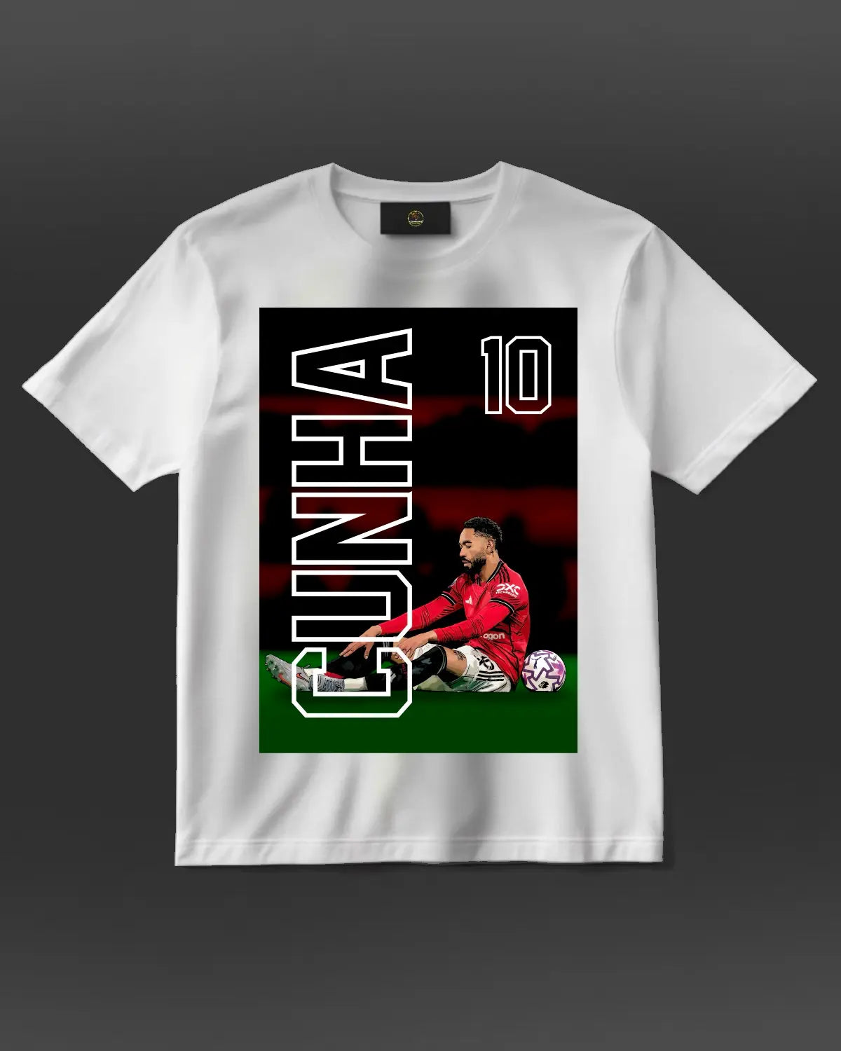 Matheus Cunha Manchester United T-Shirt by GrizzlyGFX | Brazilian Striker Football Art | Adults Unisex XS–XXL