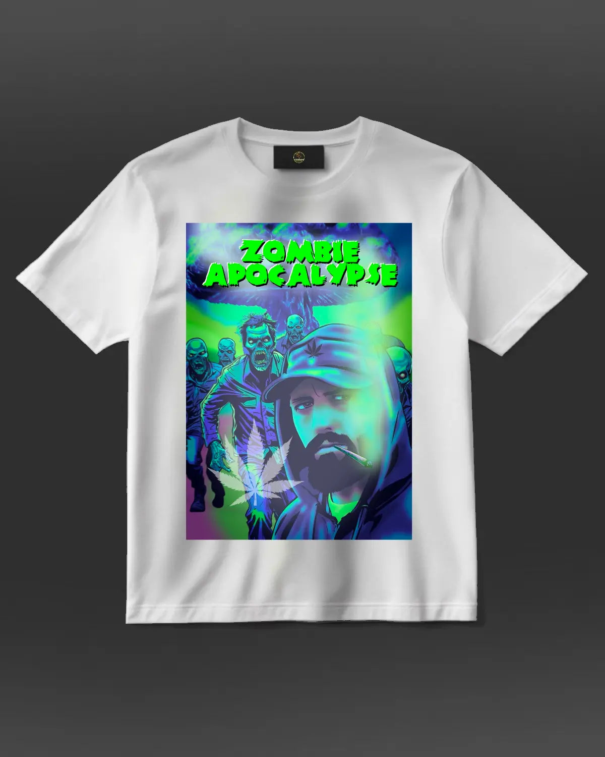 Zombie Apocalypse T-Shirt | Weed-Themed Streetwear by GrizzlySlapz | Adults Unisex XS–XXL | Black or White