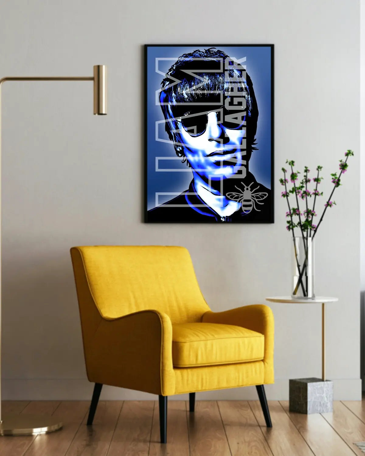 Liam Gallagher Giant Framed Canvas (24x36”) – Oasis Rock Icon Wall Art by GrizzlyGFX