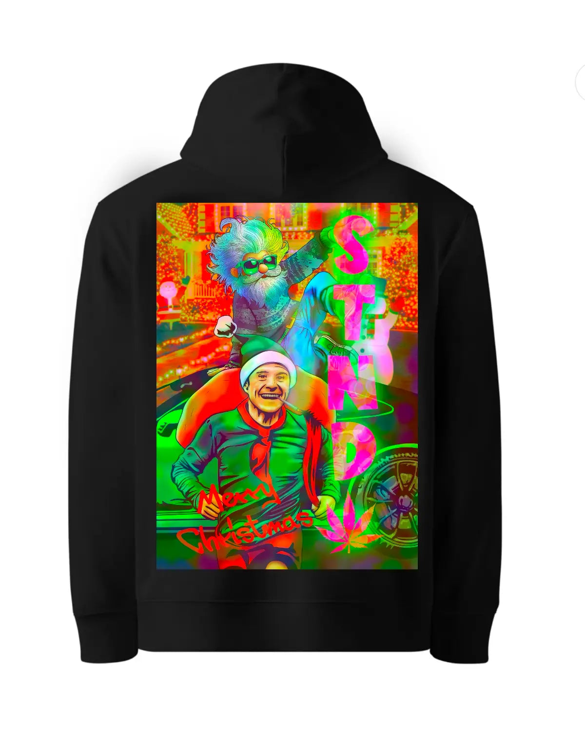 Stnd Weed Design – Santa vs The Elf Hoodie by GrizzlySlapz