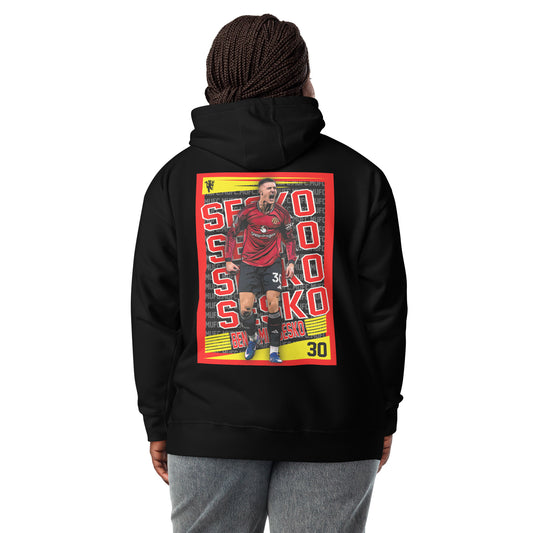 Benjamin Šeško Red Rising football hoodie in black – back view