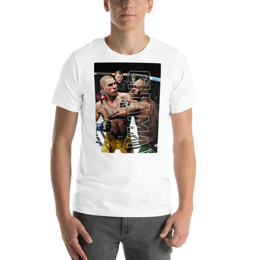 Alex Pereira vs Israel Adesanya Rivalry MMA T-shirt in white – front view