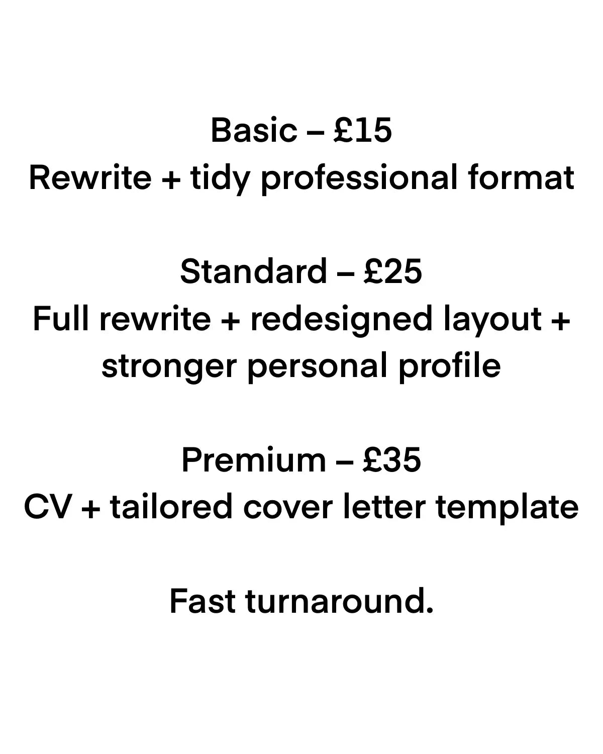 Professional CV Rewrite Service UK – Modern Layout & Wording Upgrade