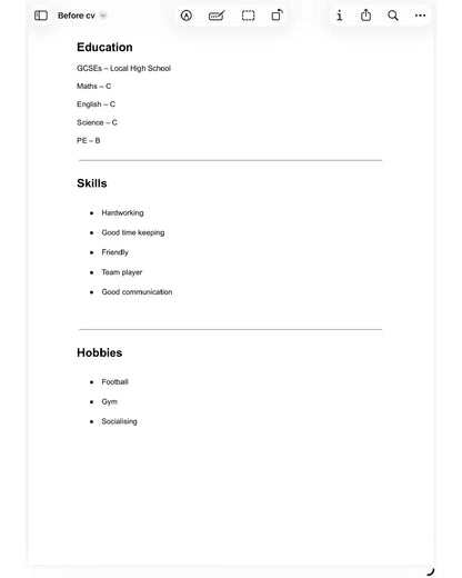 Professional CV Rewrite Service UK – Modern Layout & Wording Upgrade