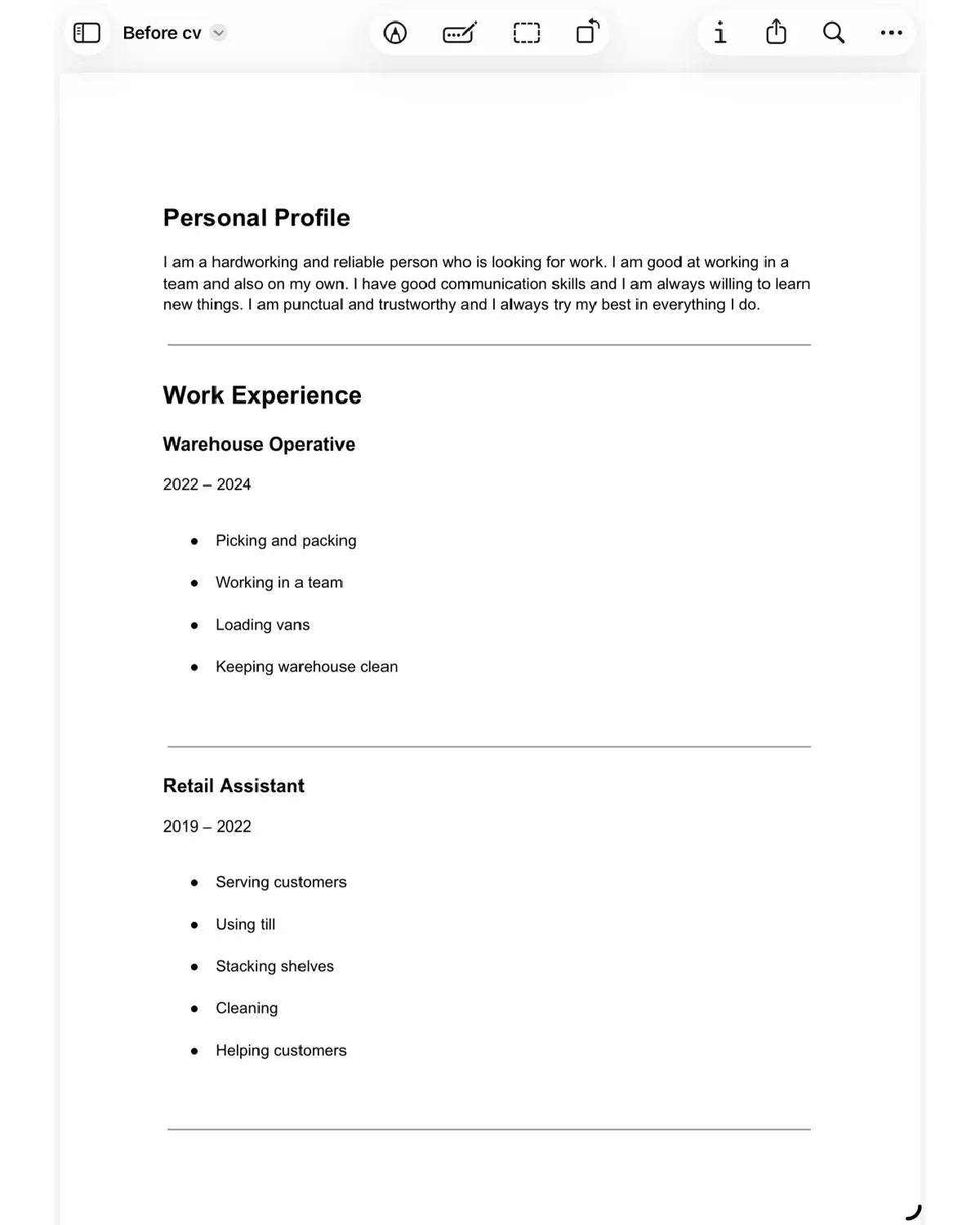 Professional CV Rewrite Service UK – Modern Layout & Wording Upgrade