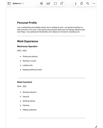 Professional CV Rewrite Service UK – Modern Layout & Wording Upgrade