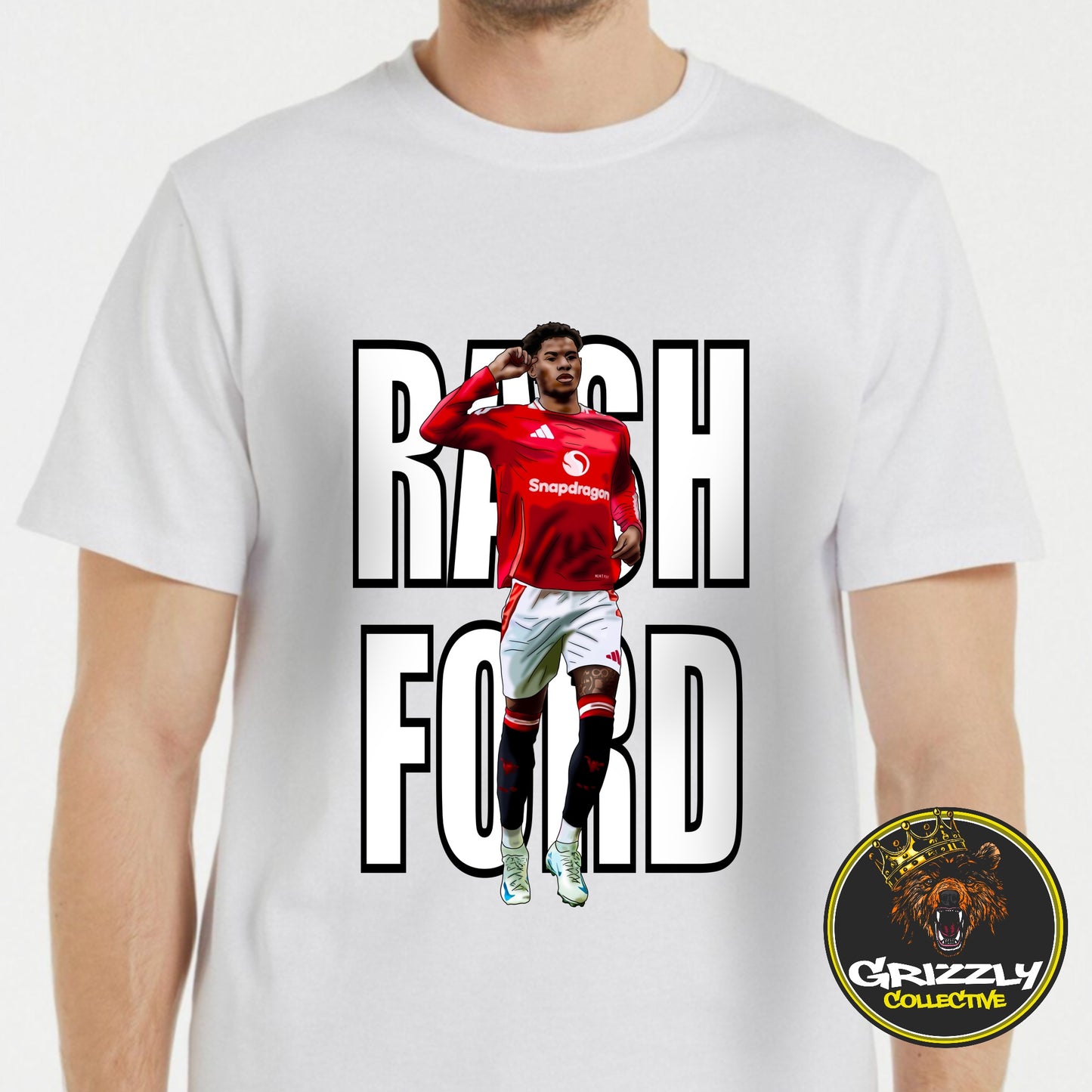 White Marcus Rashford Design By GrizzlyGFX TShirt