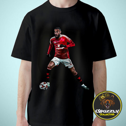 Black “Mazraoui MUFC” T-Shirt by GrizzlyGFX