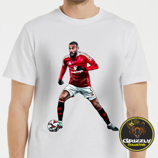 White “Mazraoui MUFC” T-Shirt by GrizzlyGFX