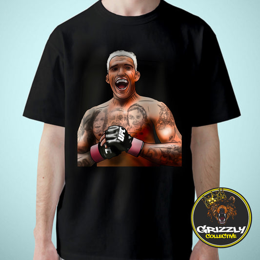 Black “Charles Oliveira” T-Shirt by GrizzlyGFX