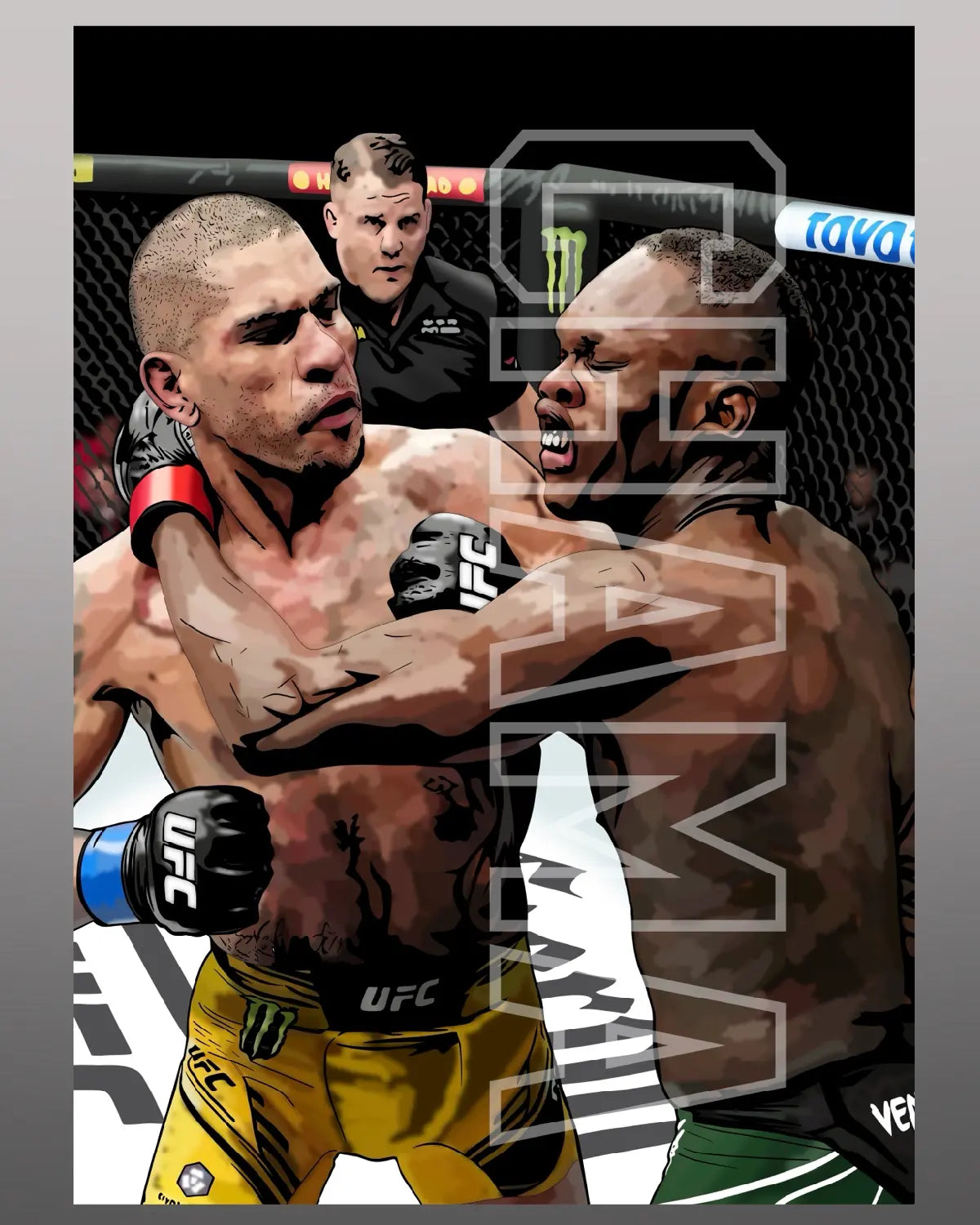 Alex Pereira Knockout Phone Wallpaper | UFC Rivalry Digital Artwork by GrizzlyGFX