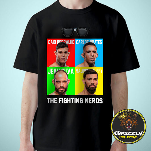 Black “The Fighting Nerds” MMA T-Shirt by GrizzlyGFX