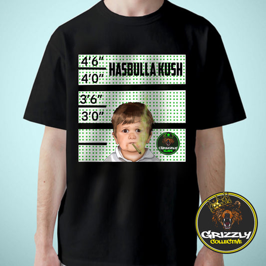 Black “Hasbulla Kush Weed Strain” T-Shirt by Grizzly SLAPZ