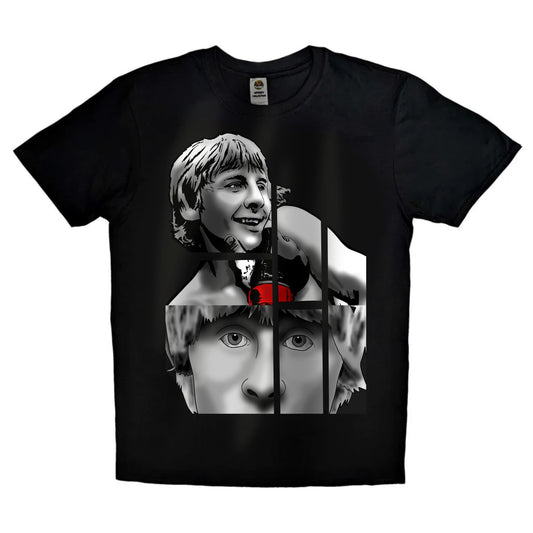 Black or white T-shirt showcasing energetic artwork of Paddy ‘The Baddy’ Pimblett, rising UFC prospect, mid-celebration with signature haircut and bold text — a must-have for MMA fans and UK fight supporters.