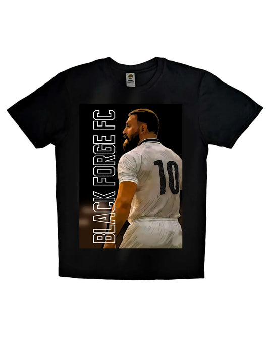 Conor McGregor Black Forge FC T-shirt – GrizzlyGFX adult unisex design in black and white, perfect for football and MMA fans
