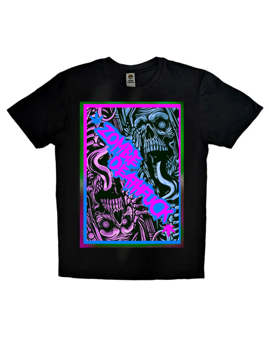 Zombie Deathfuck inspired cannabis culture T-shirt by GrizzlySlapz in black or white unisex fit