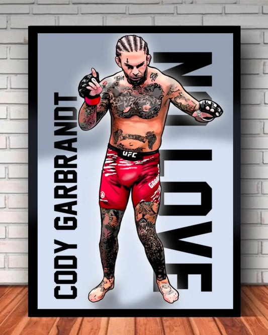 16x20 Cody Garbrandt framed canvas MMA artwork by GrizzlyGFX – UFC fighter wall art for fans