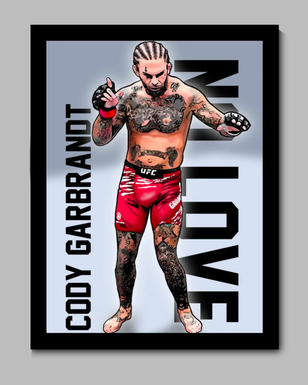 16x20 Cody Garbrandt framed canvas MMA artwork by GrizzlyGFX – UFC fighter wall art for fans