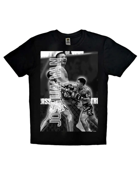 Joshua Van Monochrome UFC Artwork T-Shirt – GrizzlyGFX Design | Adult Unisex Black or White