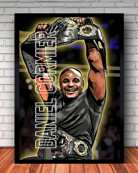 Daniel “DC” Cormier Double Champ Canvas Wall Art – GrizzlyGFX 24x36” Framed UFC Artwork