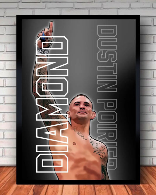 Large Framed Canvas (24x36”) – Dustin “The Diamond” Poirier UFC Legend Wall Art by GrizzlyGFX